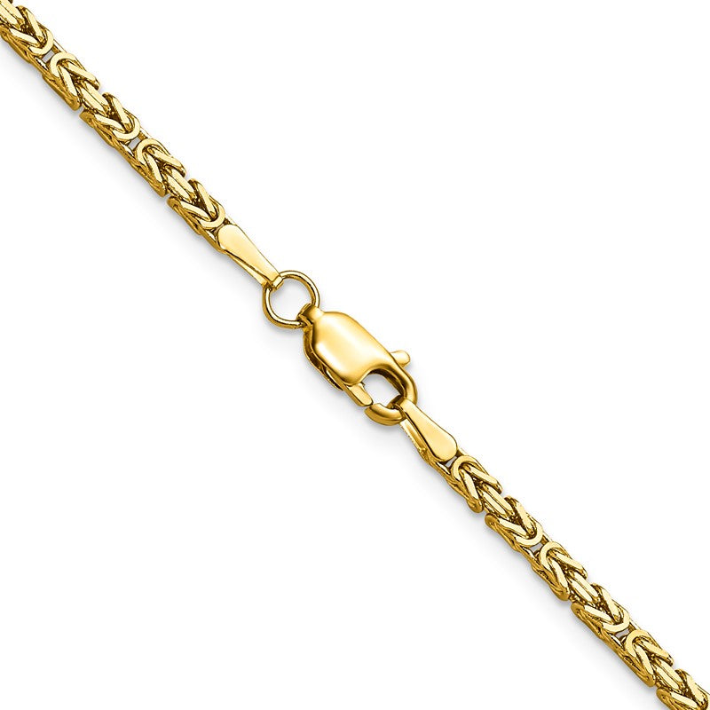 10K Yellow Gold 2mm Byzantine Chain Necklace, 20" Inch