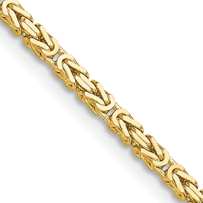 10K Yellow Gold 2mm Byzantine Chain Necklace, 20" Inch