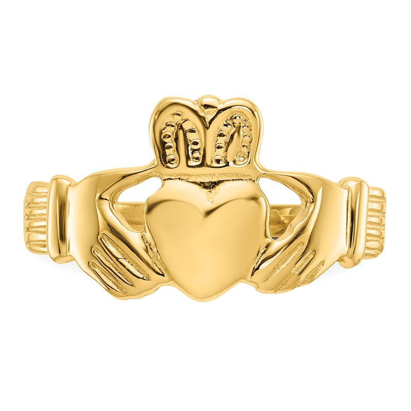 10K Yellow Gold Women's Claddagh Ring, Size 9.5