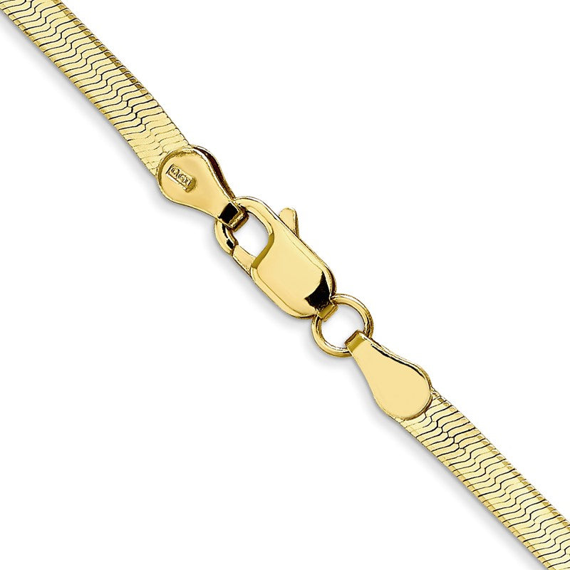 10K Yellow Gold 3mm Silky Herringbone Chain Necklace, 22" Inch