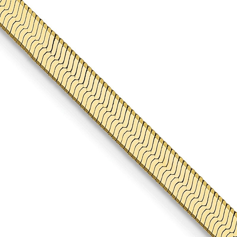 10K Yellow Gold 3mm Silky Herringbone Chain Necklace, 22" Inch