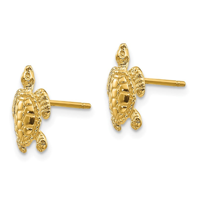 10K Yellow Gold Women's Turtle Post Stud Earrings