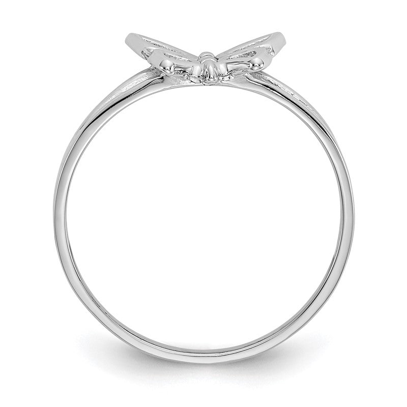 10K White Gold Women's Butterfly Ring, Size 5