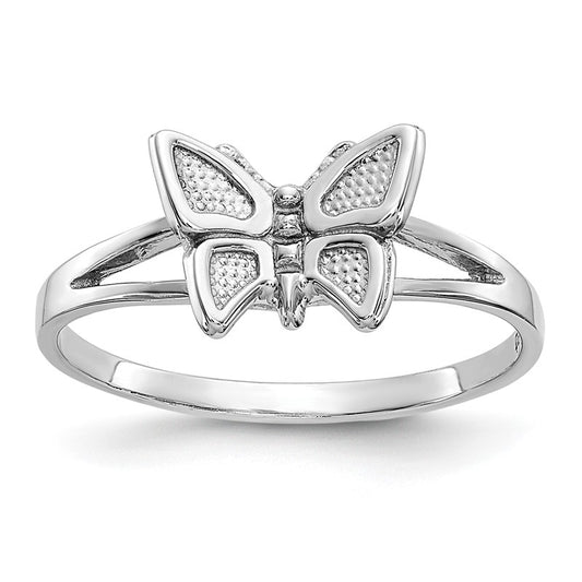 10K White Gold Women's Butterfly Ring, Size 5