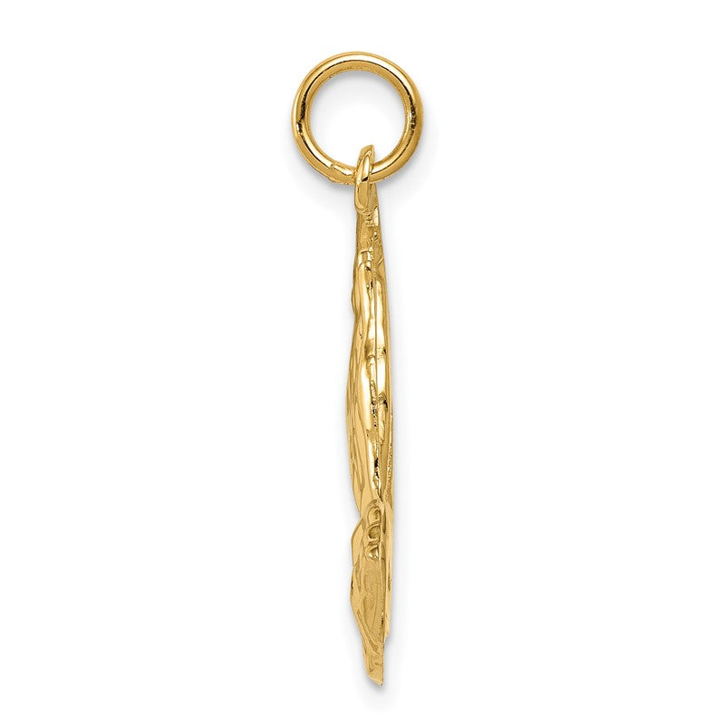 10K Yellow Gold Praying Hands Charm Pendant