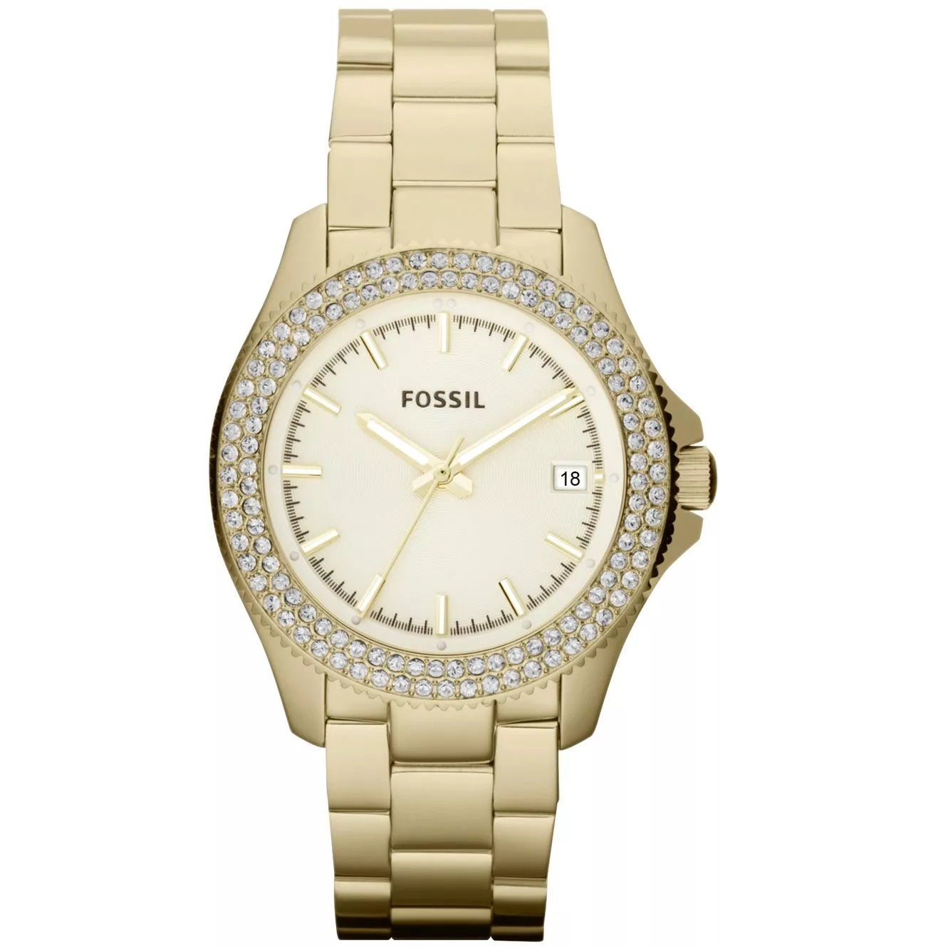 Fossil Women's Retro Traveler Gold-Tone Stainless Steel Watch AM4453 MSRP $145