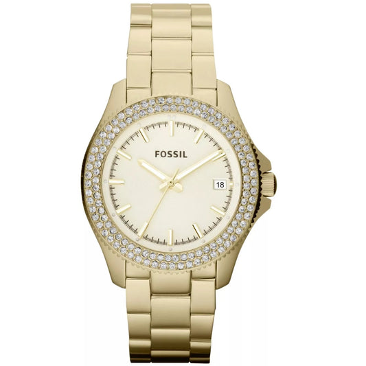 Fossil Women's Retro Traveler Gold-Tone Stainless Steel Watch AM4453 MSRP $145