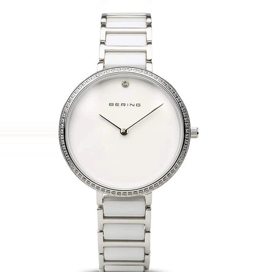 BERING Ceramic Analog White Dial Women's Watch 30534-754 MSRP $199