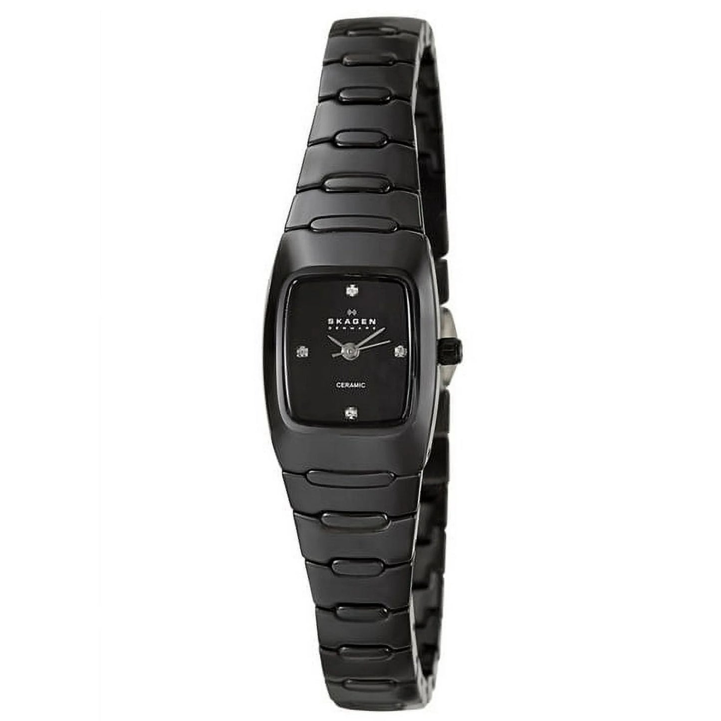 Skagen Ladies Black Dial Swarovski Crystal Black Ceramic Watch 814XSBXC1