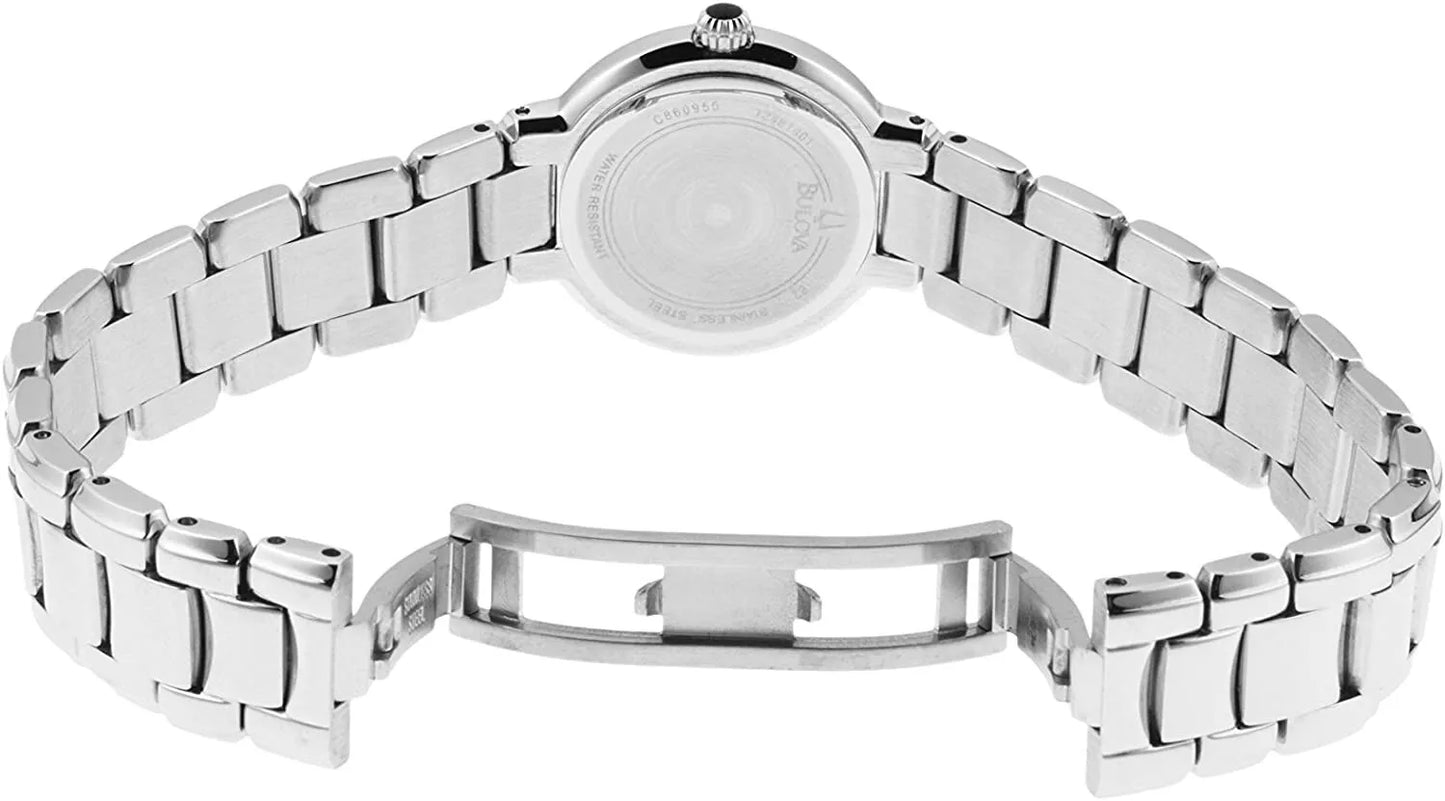 Bulova 96R159 Mother-of-Pearl Dial Stainless Steel 28 Diamonds Womens Watch $425