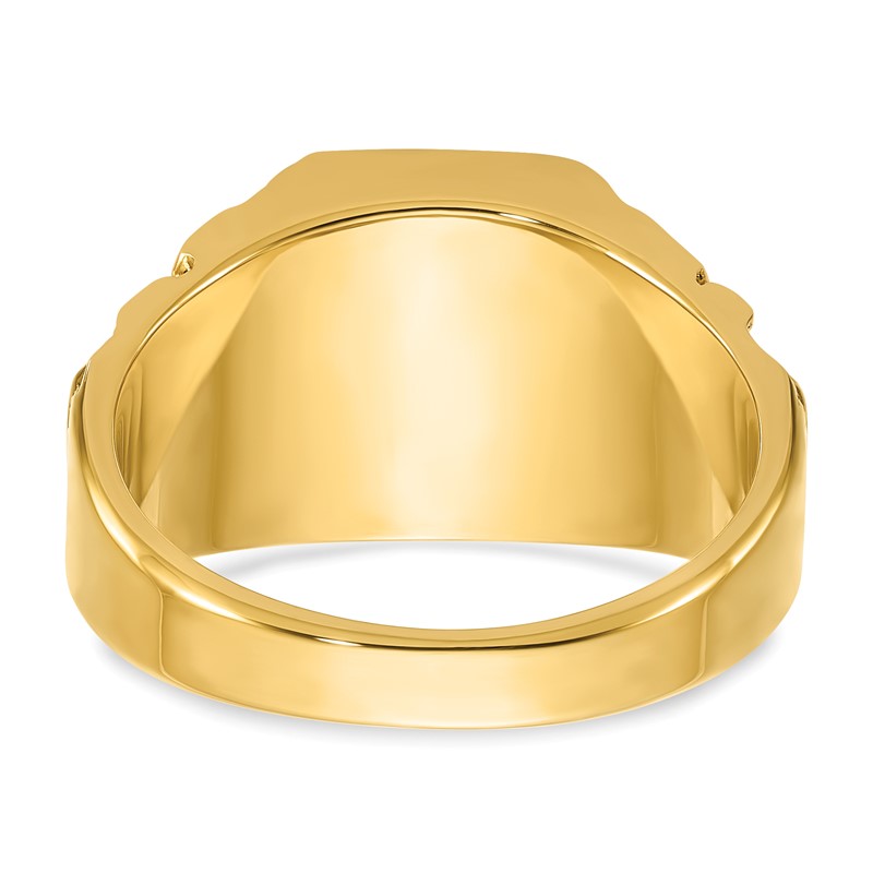 14k Yellow Gold Men's IBGoodman 13x9mm Signet Ring, Size 10