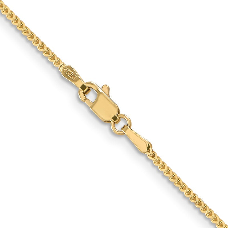 14K Yellow Gold 1mm Franco Chain Necklace, 16" Inch