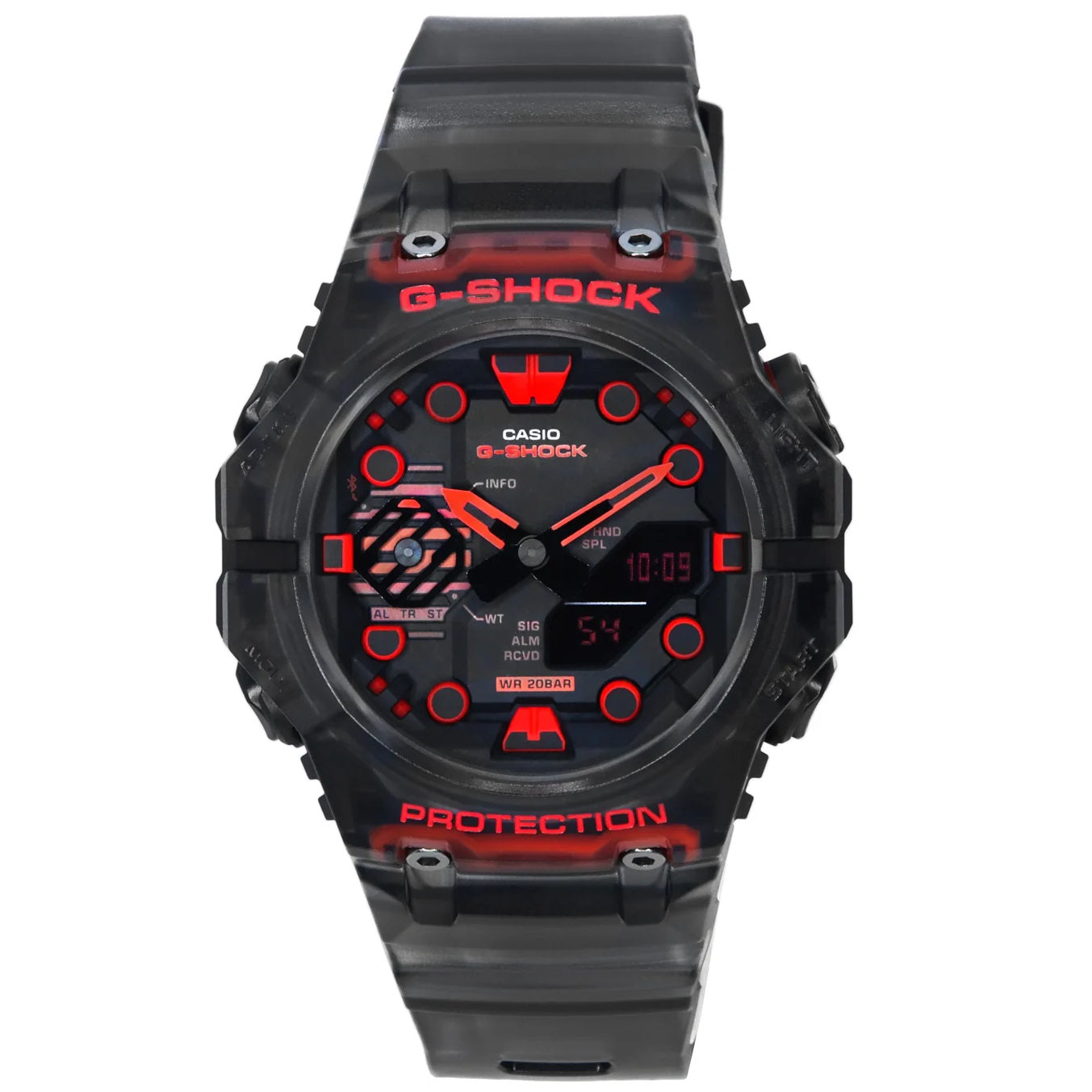 G-Shock Analog-Digital Bluetooth Black-Red Transparent Mens Watch GAB001G-1A