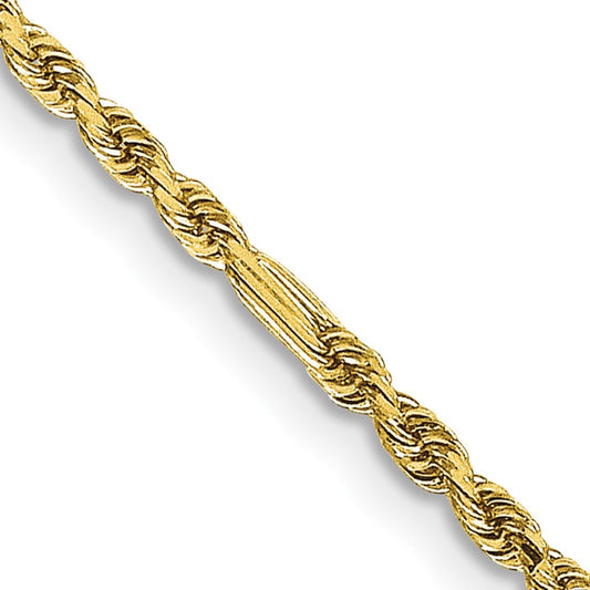 14K Yellow Gold 1.8mm Milano Rope Chain Necklace, 16" Inch