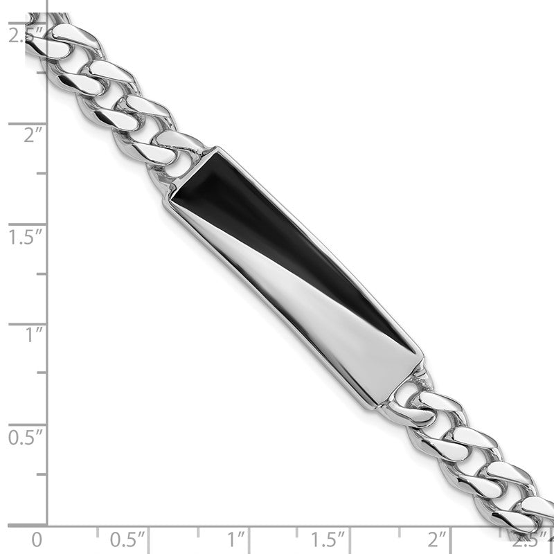 .925 Sterling Silver Men's Enameled Bar Link Bracelet, 8 Inch