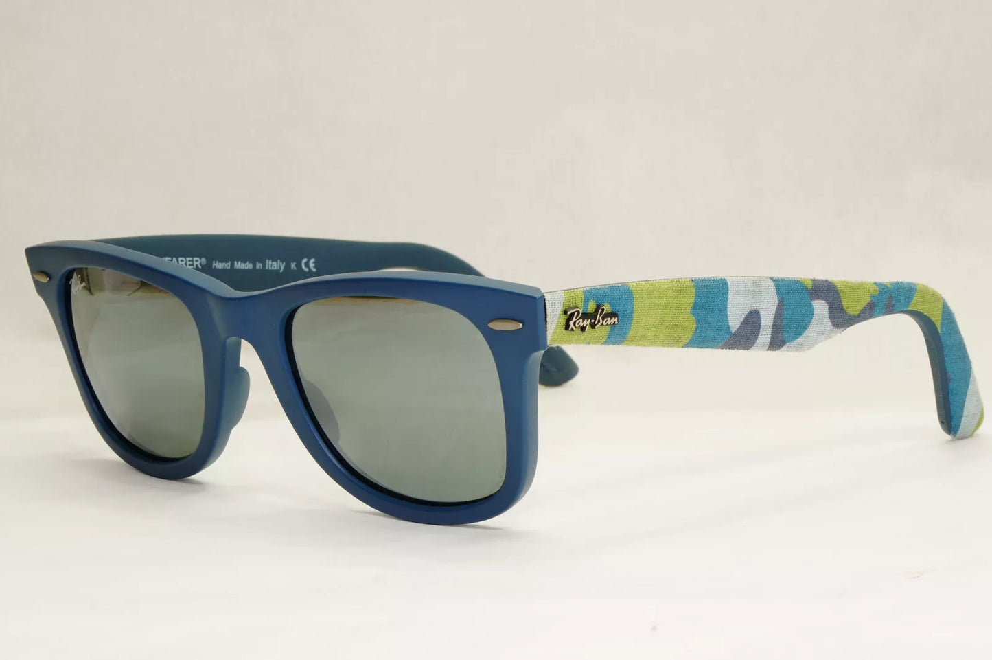 Ray-Ban Sunglasses Wayfarer Camoflauge Blue Silver Grey Mirror RB 2140 6061/40