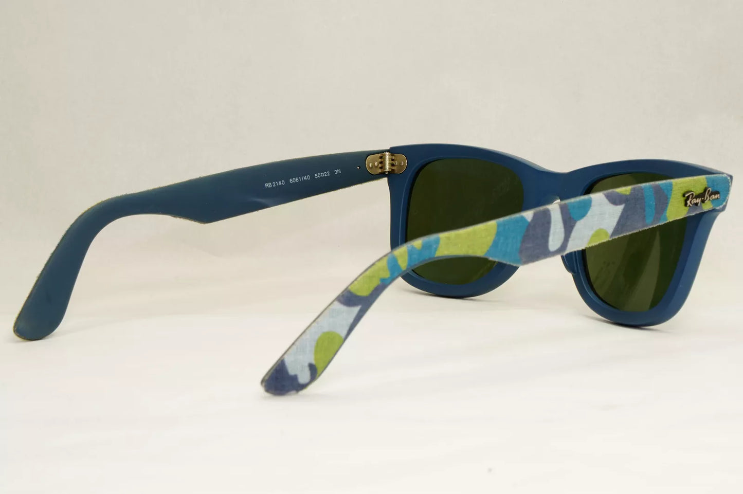 Ray-Ban Sunglasses Wayfarer Camoflauge Blue Silver Grey Mirror RB 2140 6061/40