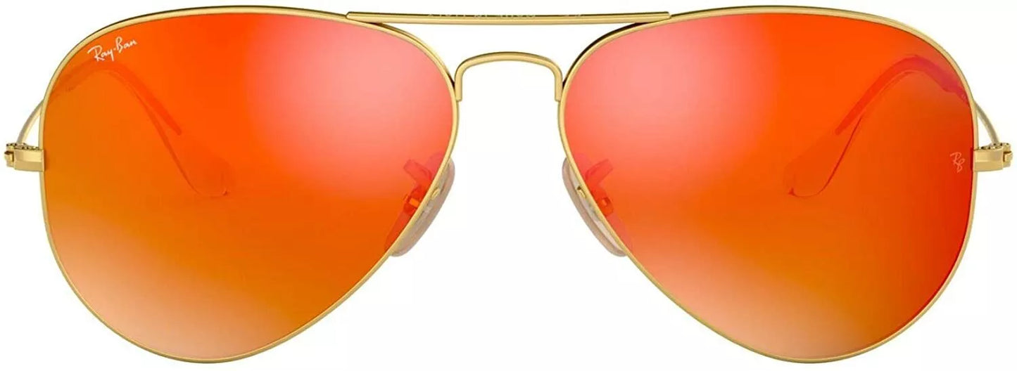 Ray-Ban RB 3025 112/69 58mm Metal Aviator Gold / Brown Orange Mirror MSRP $180