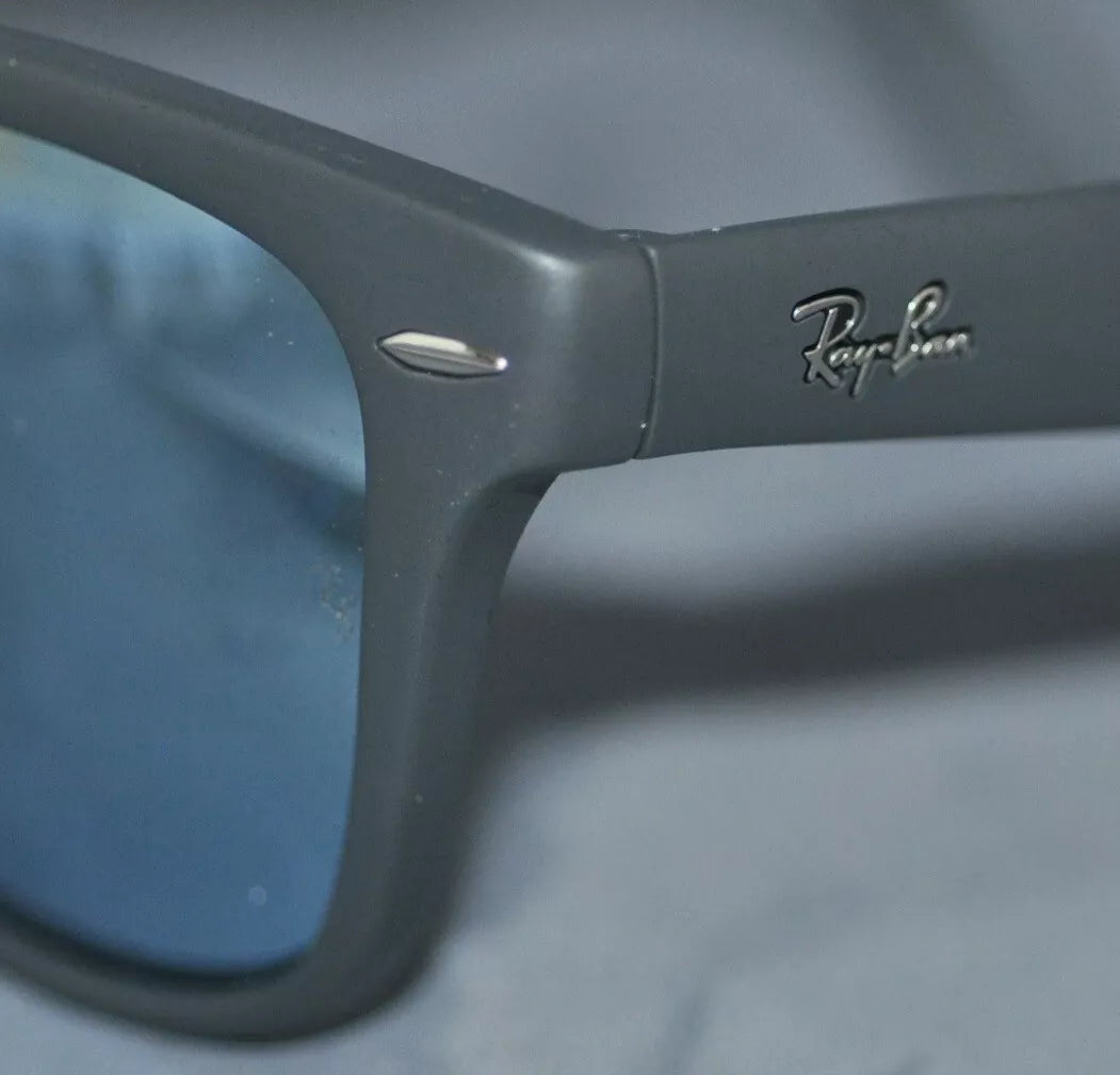 Ray Ban Folding Wayfarer Matte Grey Frame Blue Lens RB4105 6022/30 MSRP $180