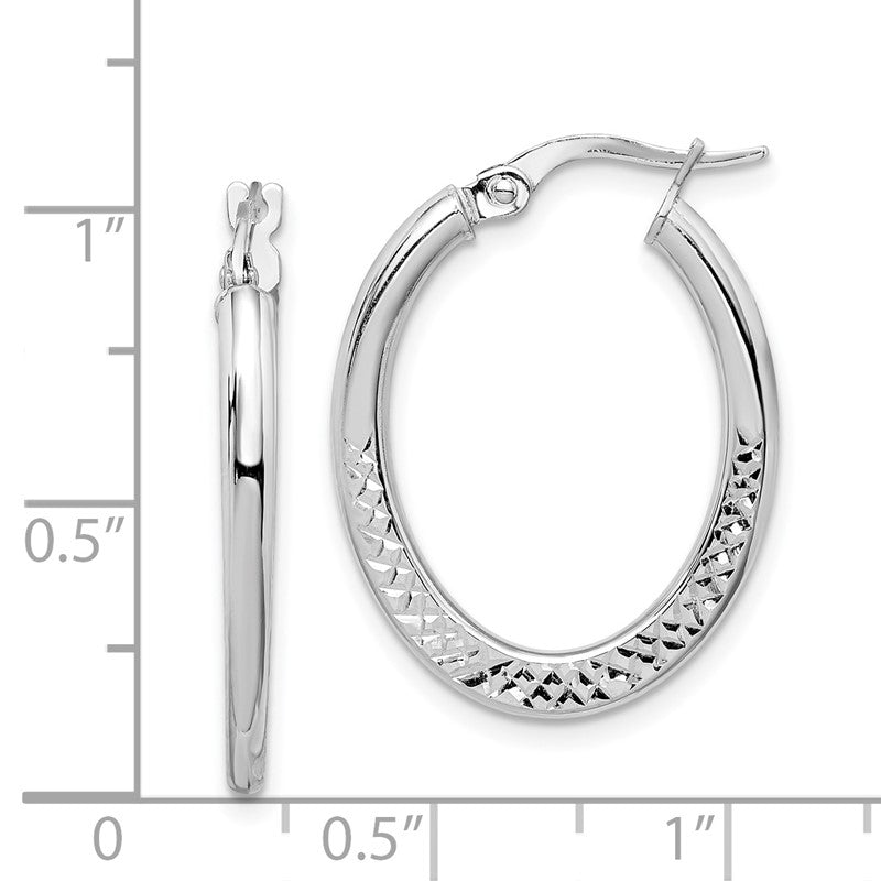 14K White Gold Women's Stylish Hoop Earrings