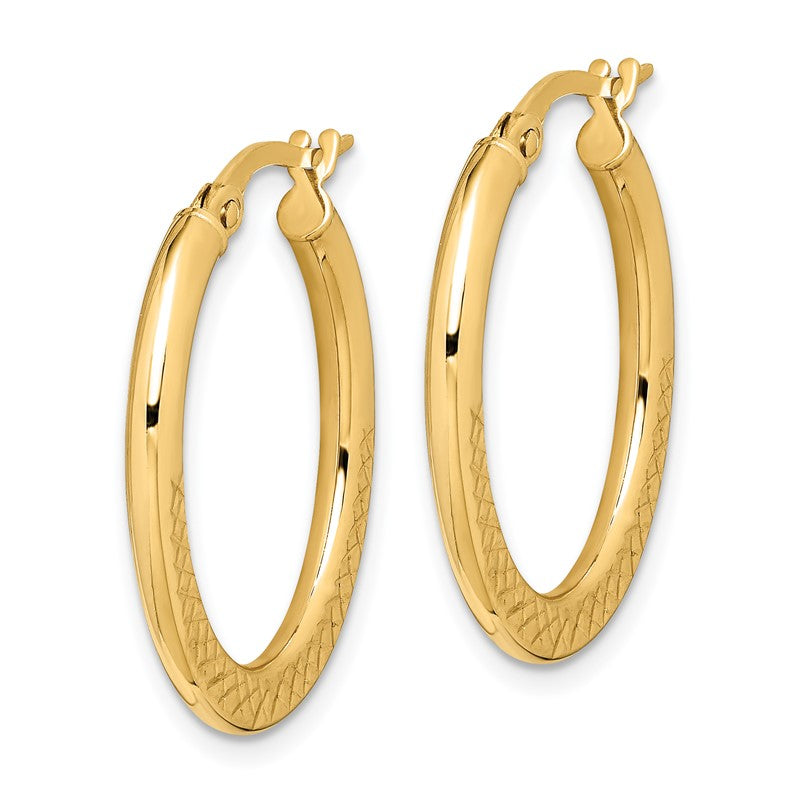 14K Yellow Gold Women's Stylish Hoop Earrings