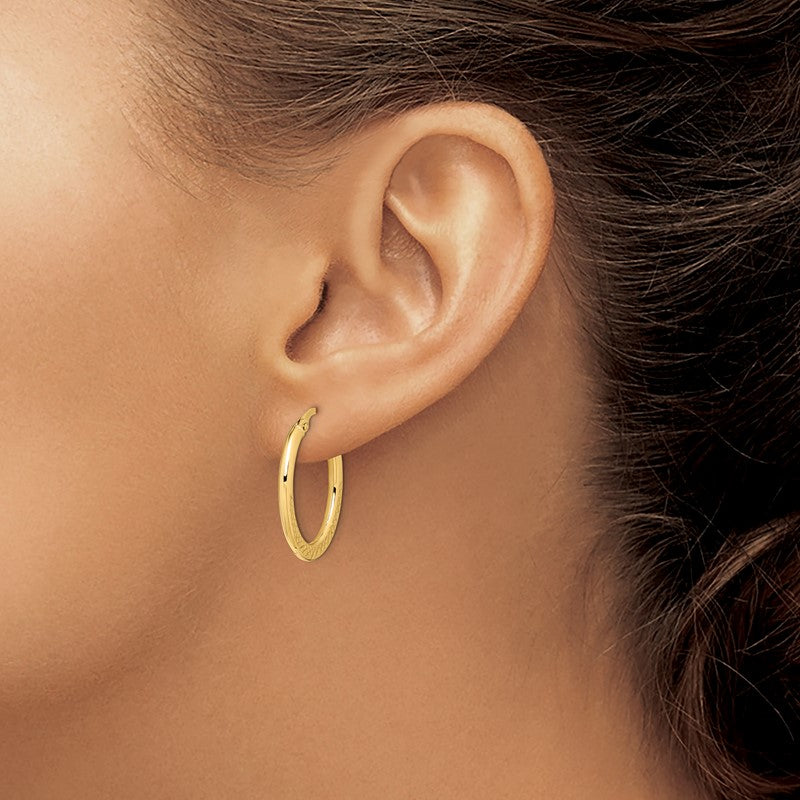 14K Yellow Gold Women's Stylish Hoop Earrings