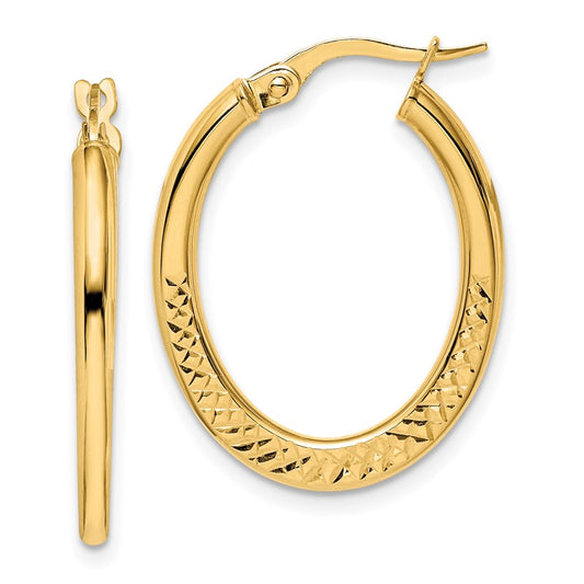 14K Yellow Gold Women's Stylish Hoop Earrings