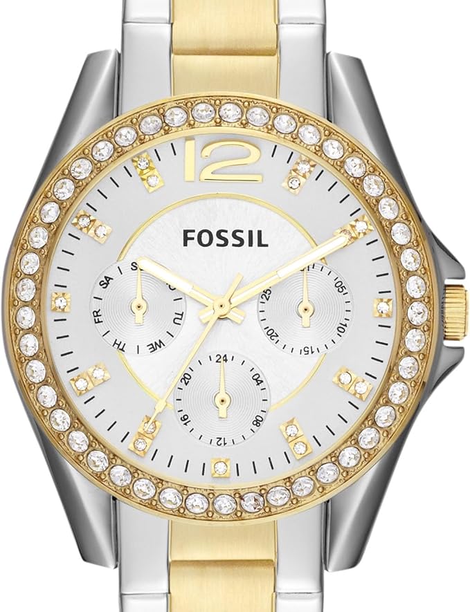 Fossil Riley Women's Watch Crystal Accents Stainless Steel Bracelet Band ES2787