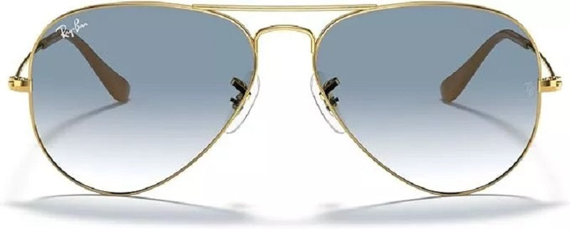 Ray-Ban RB3025 001/3F Aviator Gradient Sunglasses with Gold Frame Blue Lens $180