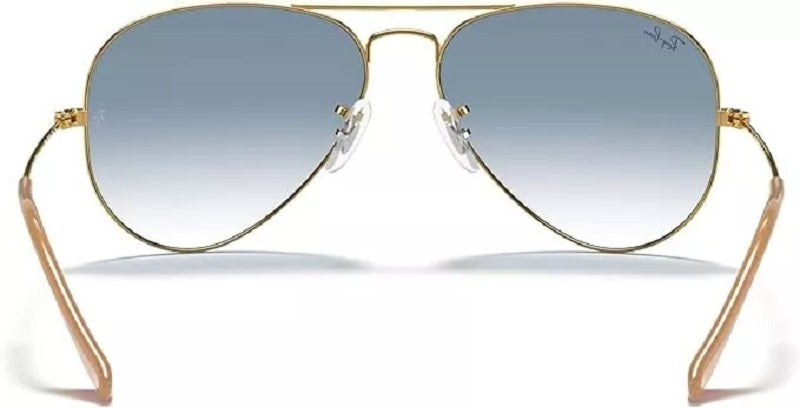 Ray-Ban RB3025 001/3F Aviator Gradient Sunglasses with Gold Frame Blue Lens $180