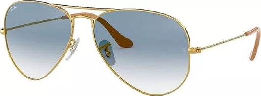 Ray-Ban RB3025 001/3F Aviator Gradient Sunglasses with Gold Frame Blue Lens $180